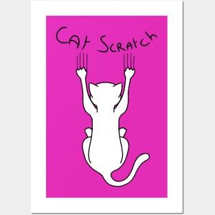 Cat Scratch. White. Posters and Art